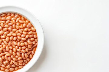 Wall Mural - Close Up of Baked Beans in White Bowl