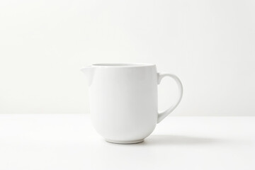 Canvas Print - White ceramic pitcher on a white background