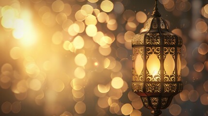Wall Mural - Islamic background with lanterns for ramadan, eid mubarak, and eid al-adha celebrations on light background