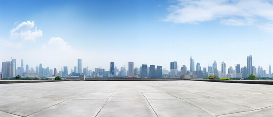 Canvas Print - Modern City Skyline with Blue Sky