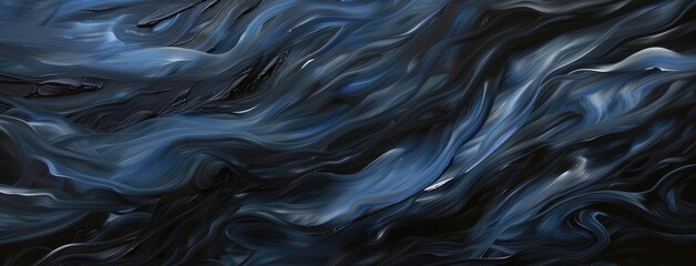 Wall Mural - Dark Blue Ocean Waves Abstract Art