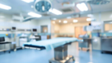 Wall Mural - Blurred empty operating room. Blurred background image of an empty operating room, ideal for medical and healthcare themes.