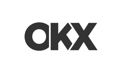 Poster - OKX logo design template with strong and modern bold text. Initial based vector logotype featuring simple and minimal typography. Trendy company identity.