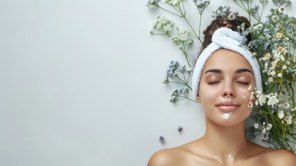 Person enjoying a facial treatment in a calming spa environment, illustrating wellness and relaxation, isolated white background, copy space