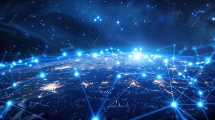 Poster - Global Business and Network Connections background image.