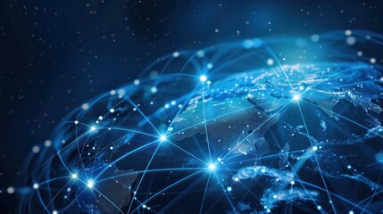 Poster - Global Business and Network Connections background image.