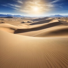 Gorgeous vista of a desert, with towe 