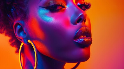 Poster - The Vibrant Neon Portrait