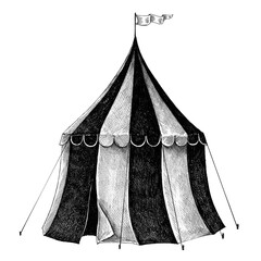 Wall Mural - hand drawn circus tent design element