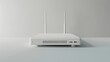 © Avve Diana  - WiFi router with two antennas isolated on white - modern connectivity solutions