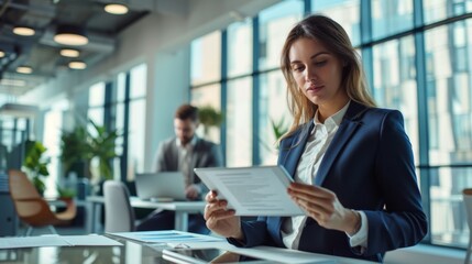 Poster - The woman in modern office