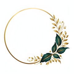 Wall Mural - luxury gold leaf simple circle border