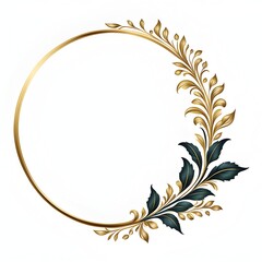 Wall Mural - luxury gold leaf simple circle border