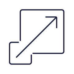 scalability line icon. resize, enlarge, full screen, maximize concept. scalable outline symbol. logo