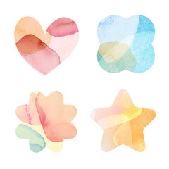 Wall Mural - Cute sticky note watercolor style stickerdesign element set