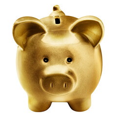 Wall Mural - Gold piggy bank sticker with a white border