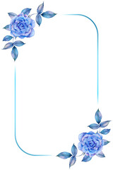 Wall Mural - PNG Floral frame in watercolor