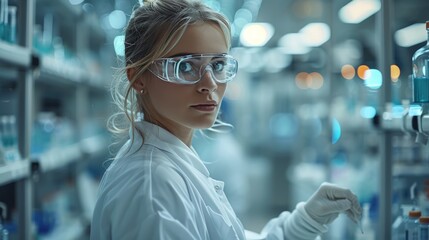 Aufkleber - Medical doctor working in hospital with professional team in physician, laboratory research and development. Medical technology service to solve people health problem Highly detailed. Generative AI.