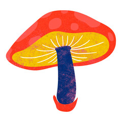 Wall Mural - Cute mushroom png clipart, cottage core colorful on transparent background