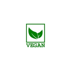 Wall Mural - Vegan label badge icon isolated on white background