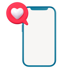 Sticker - Heart notification png clipart, mobile phone, social media graphic on transparent background