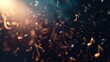 © Schmidt - musical notes in air motion particles with bokeh light, on black background for overlay
