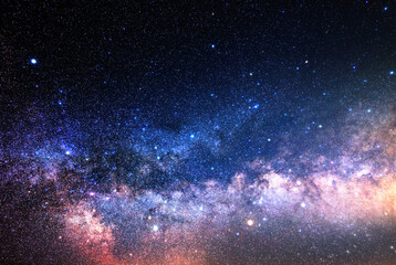 Wall Mural - milky way colorful starry skies