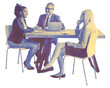 © Rawpixel.com - Recruitment meeting png business sticker, transparent background