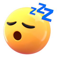 Wall Mural - Sleeping face 3D png emoticon sticker, transparent background