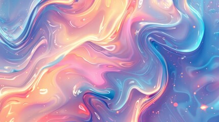 Wall Mural - Futuristic Ripples, Holographic Fluid Liquid Background