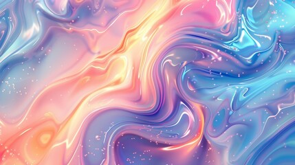 Poster - Futuristic Ripples, Holographic Fluid Liquid Background