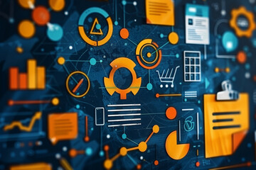 Wall Mural - Customer feedback and talent acquisition with Create a minimal illustration of a startup gathering detailed customer feedback and actively recruiting top talent, with feedback forms, interview