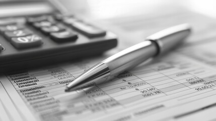 Poster - The calculator and pen closeup.