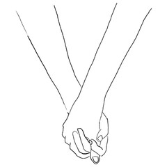 Sticker - Couple holding hands romantically png illustration