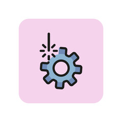 Poster - Complex cutting line icon. Gear, cogwheel, beam. Industry concept. Can be used for topics like craft, metallurgy, production