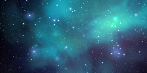 Wall Mural - space vector background with realistic nebula and shining stars. magic colorful galaxy with stardust