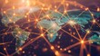 © JK_kyoto - Global network connections with a world map background representing international business concepts
