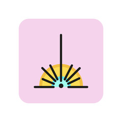 Poster - Laser ray line icon. Beam, cutting, semicircle. Industry concept. Can be used for topics like equipment, engineering, machinery.