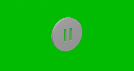 Poster - animation of rotation of a white pause symbol with shadow. simple and complex rotation. seamless loo
