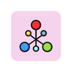 Sticker - Molecule structure line icon. Atom, bond, model. Chemistry concept. Can be used for topics like science, chemical compound, research.