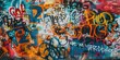 © QuietWord - wall paint graffiti art illustration in bright colorful color, cheerful joyful concept