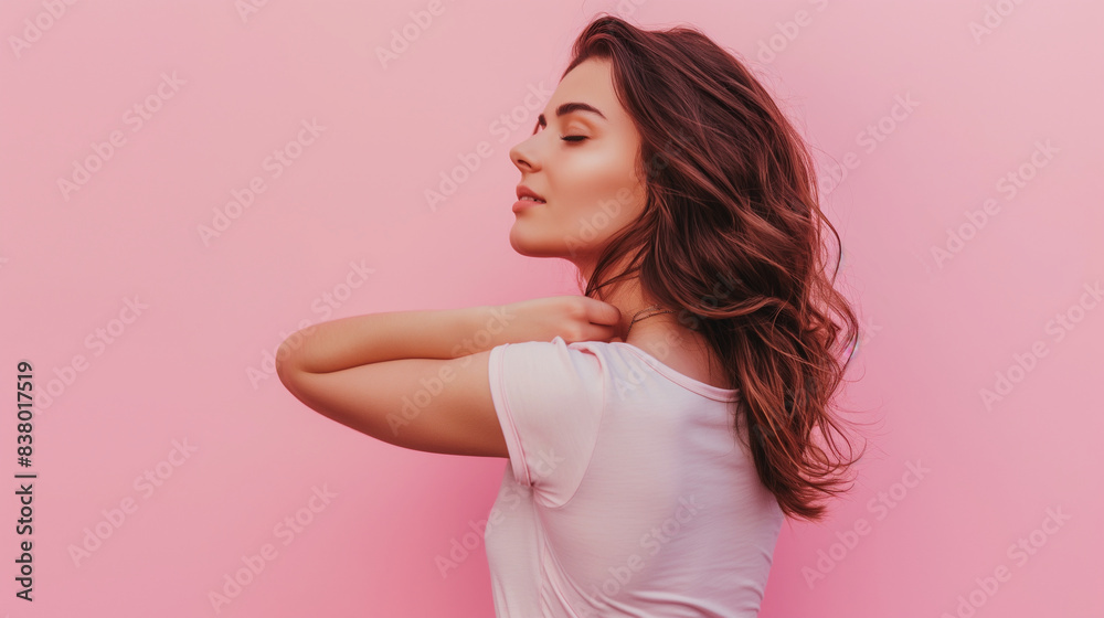 Natural, unretouched photo of a girl standing with her back to the ...