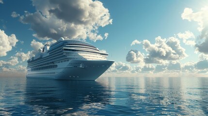 Wall Mural - a big cruise boat sailing on the sea in summer