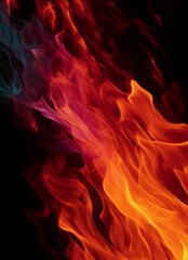 Sticker - simple colorful fire, vivid colors texture, impressive