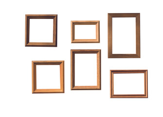 Canvas Print - vintage frames isolated on white background, transparent PNG