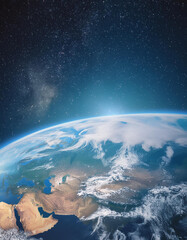 Wall Mural - View on planet Earth, globe from space. Scientific astronomy. Galaxy concept.