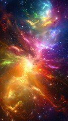 Wall Mural - a colorful galaxy with a rainbow of stars