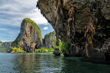 Wall Mural - Railay Beach Krabi Thailand, the tropical beach of Railay Krabi. Travel to islands and beaches in Thailand