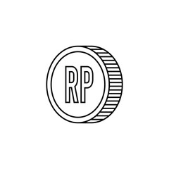 Sticker - icon coin rupiah logo