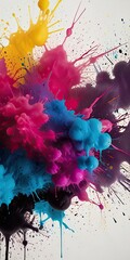 Wall Mural - abstract watercolor background with splashes